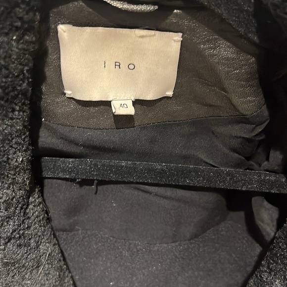 Iro sherling collar leather Moro jacket size FR40 - Picture 2 of 6